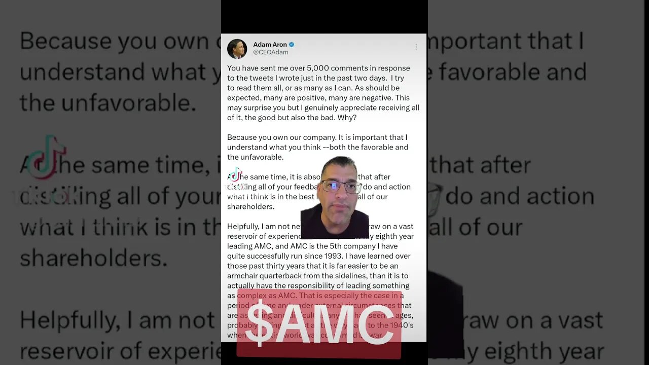 AMC - Adam Aron Tweets Nonsense