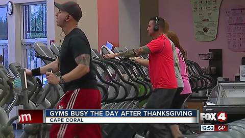 People hitting the gym after Thanksgiving