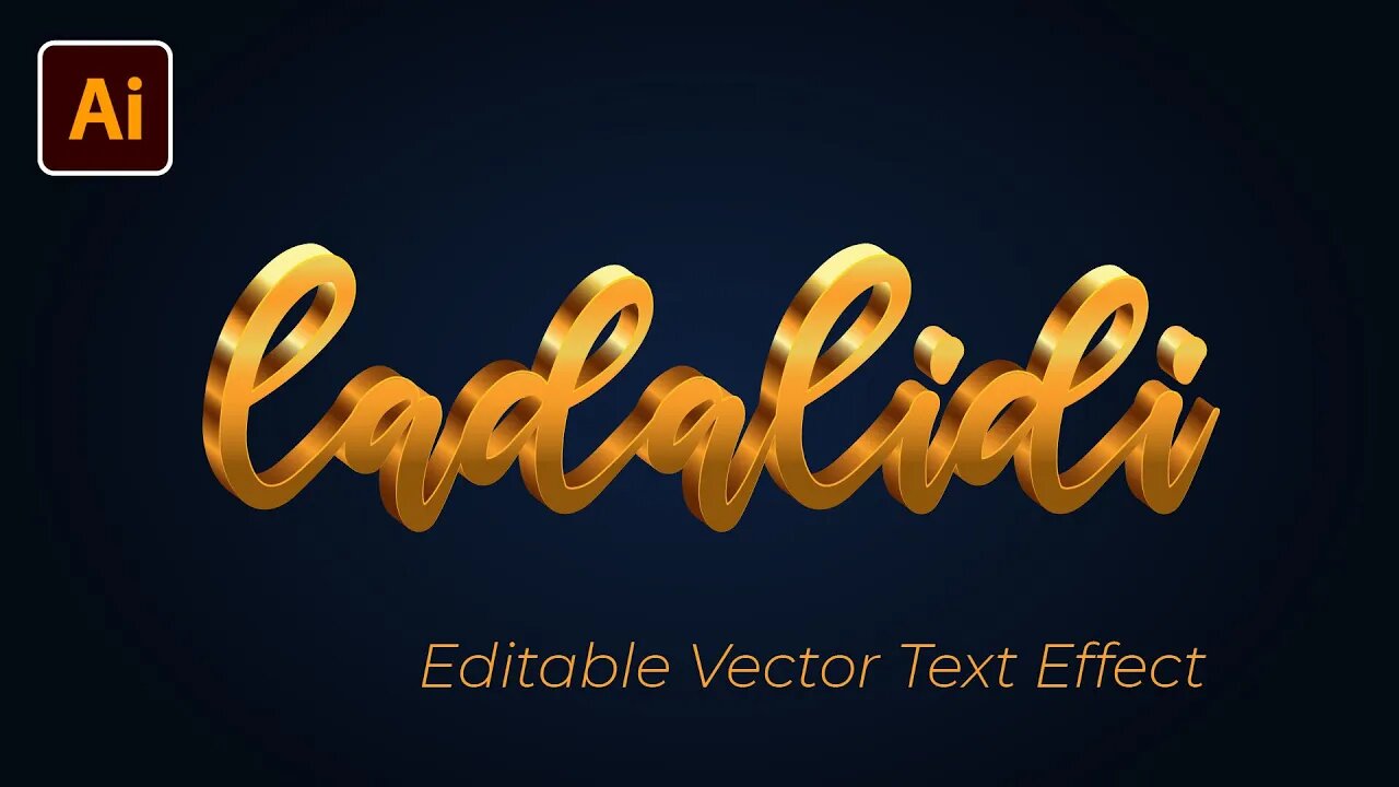 How to Create Editable Golden Vector 3d Text Effect in Adobe Illustrator Tutorial