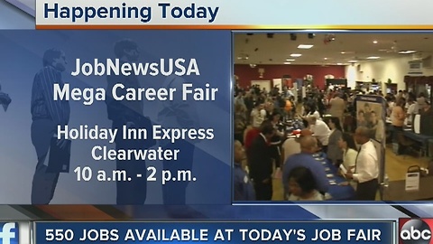 550 jobs available at Tuesday's job fair in Clearwater