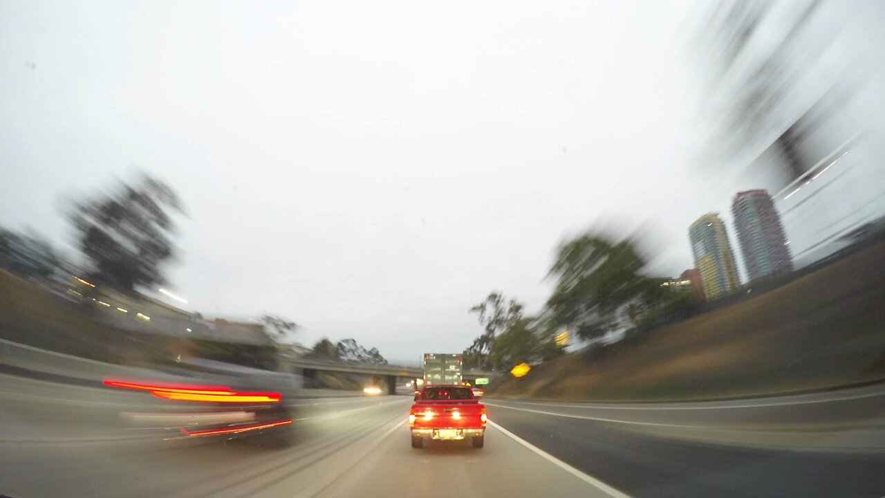 Blasian Babies DaDa Fashion Valley To Hwy 163 To I-5 (1440 Time Lapse Cine Filter At Dawn Up Angle)