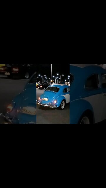 VW FUSCA AZUL RAG TOP