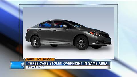 Several cars stolen from Pewaukee neighborhood