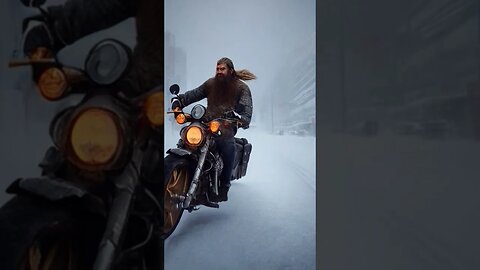 AI Vikings on Motorcycles Art ❄️