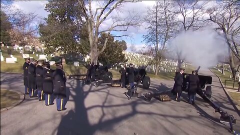 3 cannon FUNERAL salute for Biden (2021)