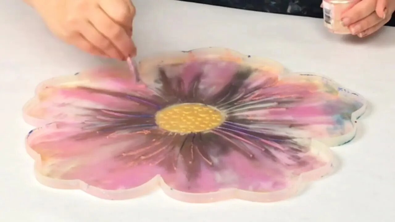 Iridescent Flower Resin Bowl with Micas!