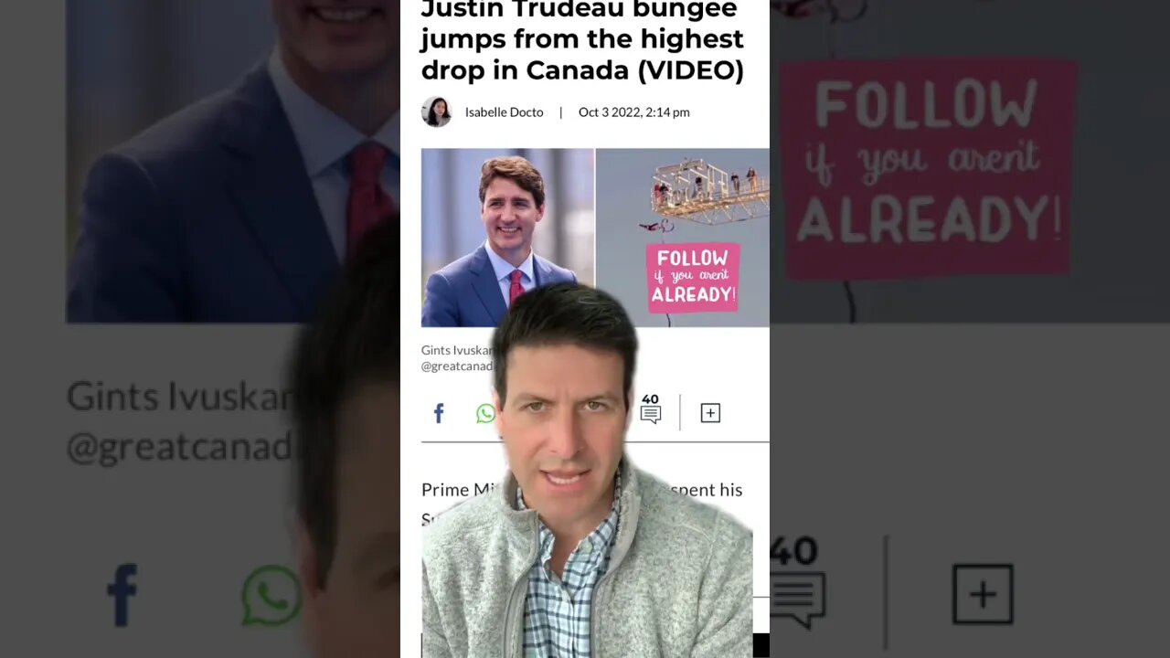 Trudeau Jumps From Highest Drop.. Canadians Hope For Cord Failure.. 🤣