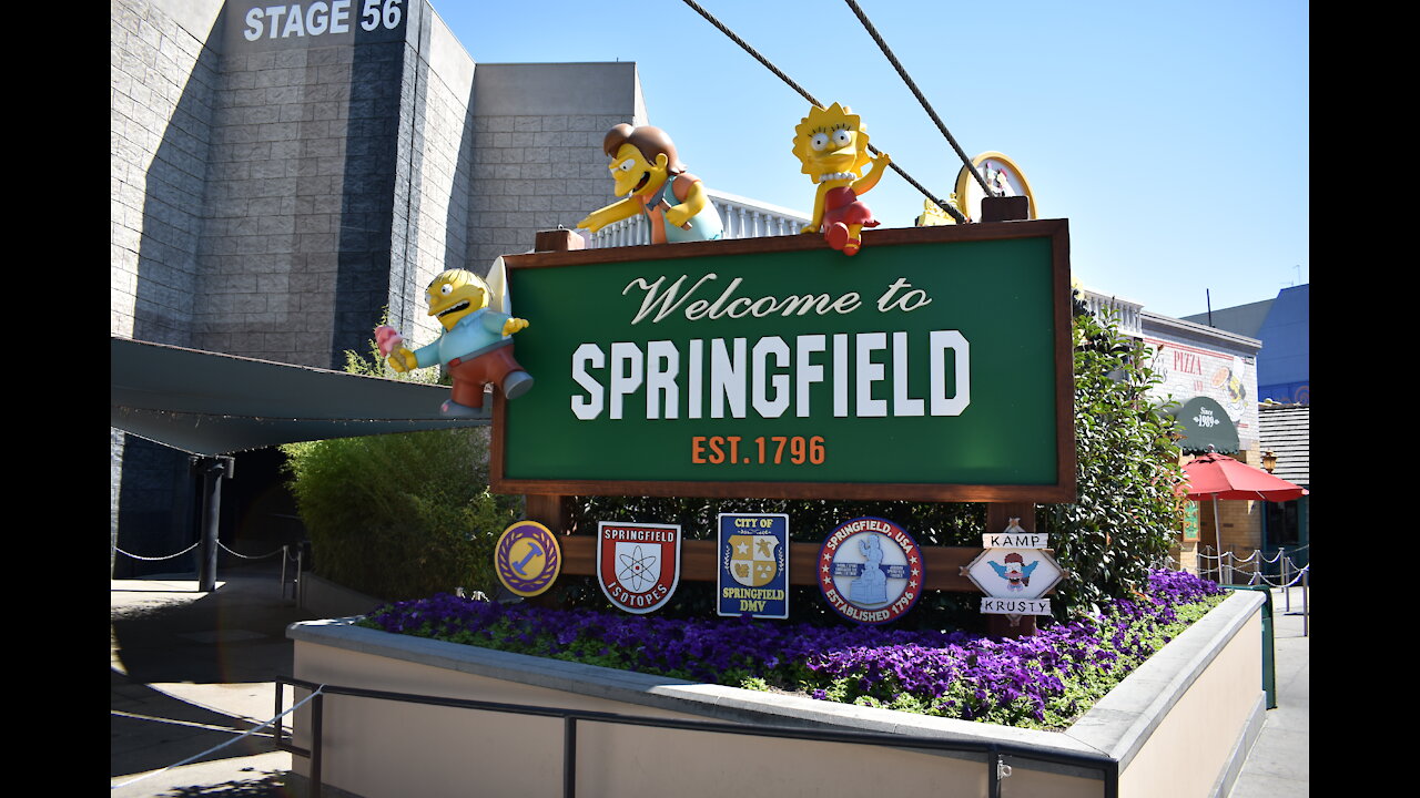 The Simpsons Ride full attraction HD low light POV Universal Studios Hollywood