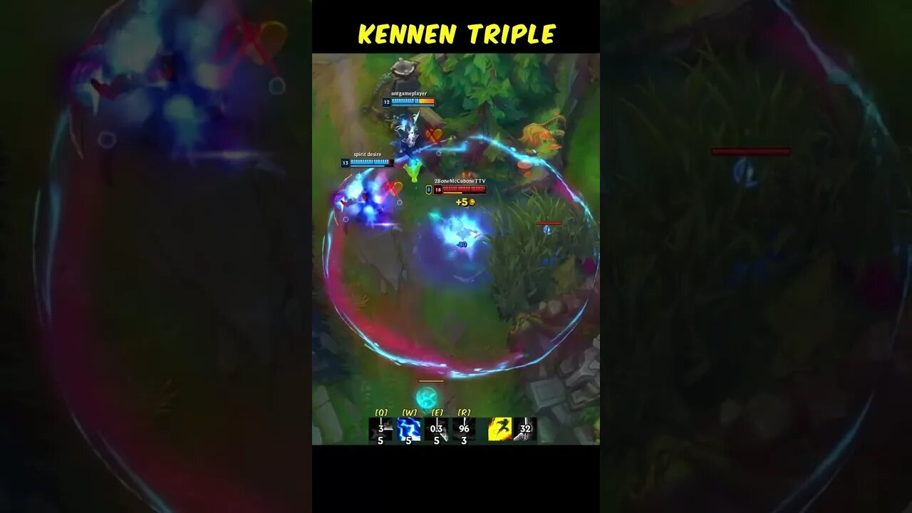 Grandmaster Kennen Gets A Triple Kill League of Legends