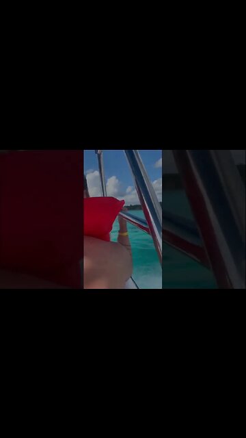 Speed Boat racing around in the ocean in Cuba