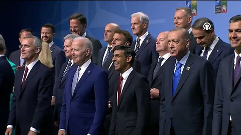 President Erdogan attends the family photo session at the NATO Leaders Summit