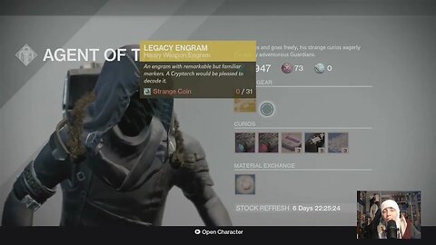 Legacy Destiny 1 D1 Xur Location May 27, 2022 05/27/2022