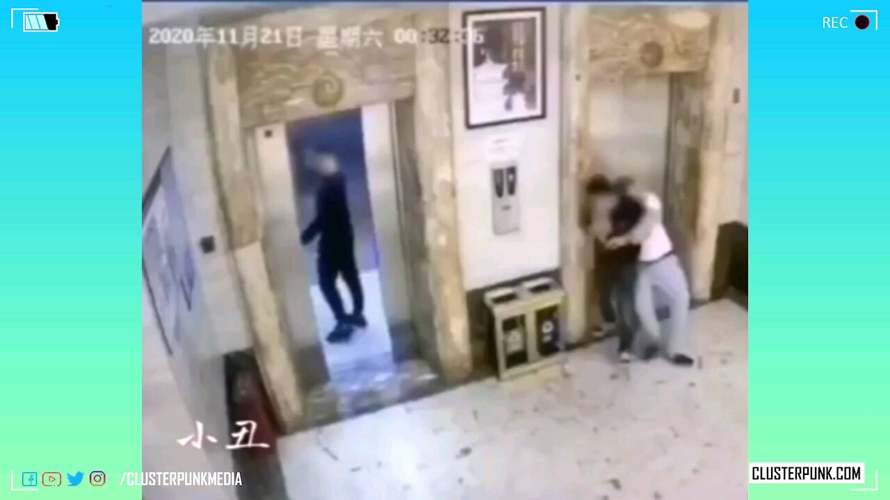 Two guys plunge through elevator door and fall down the shaft