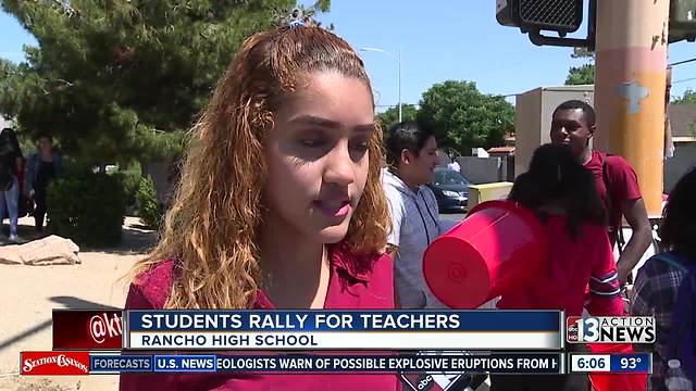 students and teachers protest to keep teacher raise amid CCSD budget cuts