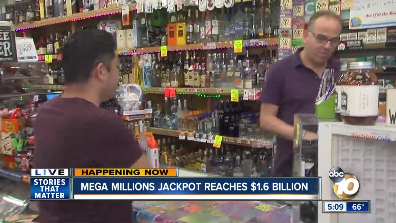 Mega Millions jackpot reaches $1.6 billion