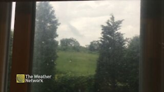 Twisting clouds spotted amidst severe storm wanring