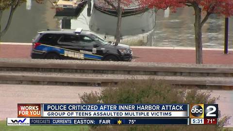 Police criticized after Inner Harbor attack