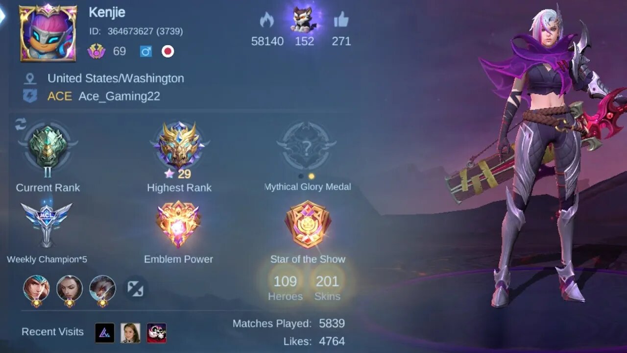 109 Heroes Max Emblems 201 Skins 29 Stars #pyccog