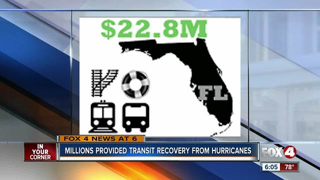 Feds send $22 million to Florida's public transit agencies impacted by last year's hurricanes