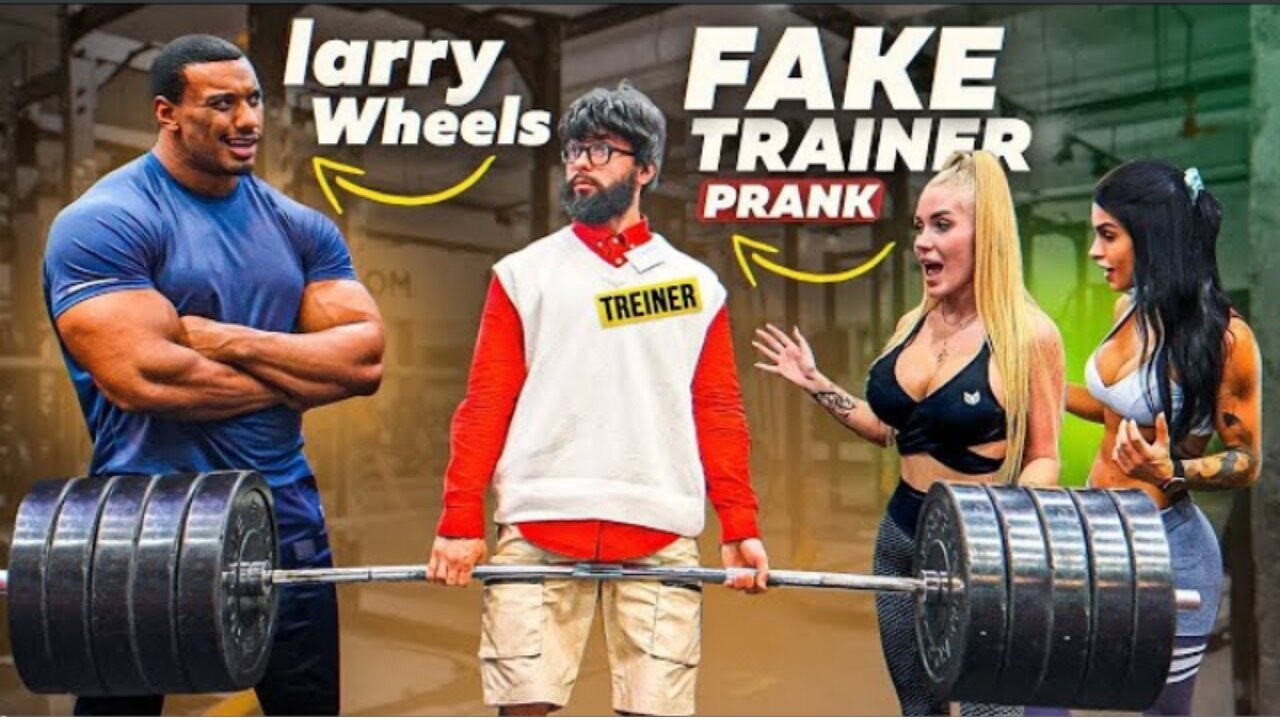 FAKE TRAINER PRANK with LARRY WHEELS | Elite Powerlifter Pretended to be a Beginner coah in Gym