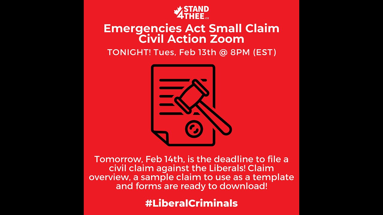 Stand4THEE Emergencies Act Civil Action - Feb 13