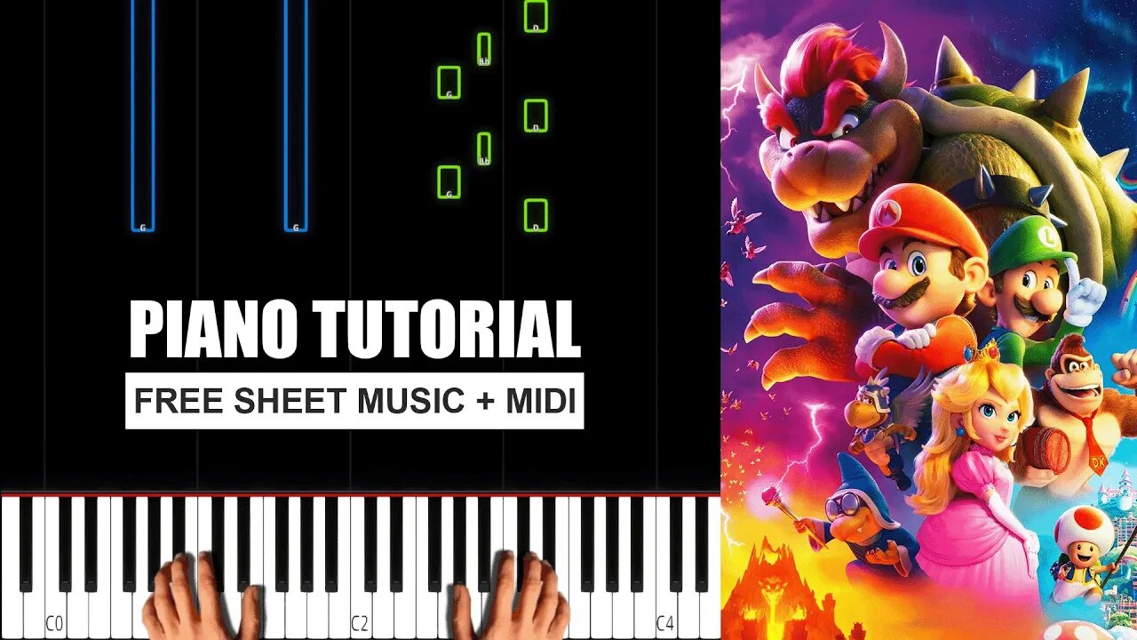 Jack Black - Peaches (The Super Mario Bros. Movie) - (MEDIUM) Piano Tutorial