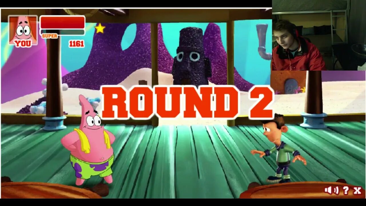 Sheen VS Patrick Star In A Nickelodeon Super Brawl 2 Battle With Live Commentary