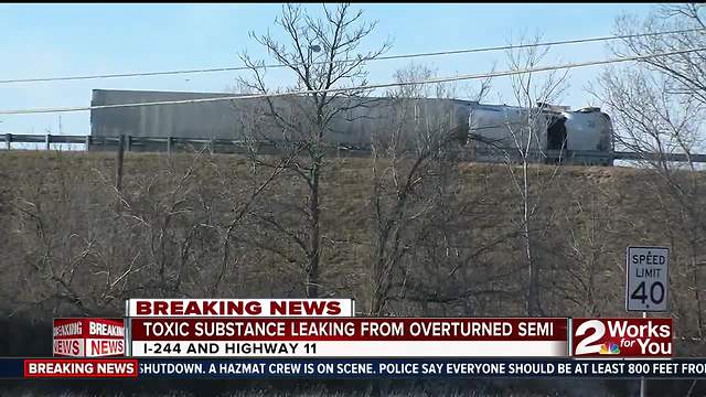 5p hazmat crews respond to semi carrying peroxide