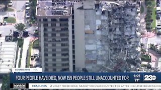 Four people have died, now 159 people still unaccounted for in Florida building collapse