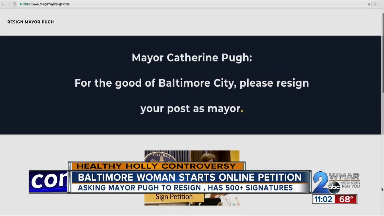 Petition calls for Mayor Catherine Pugh's resignation