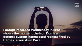 Video Capture Israel's Iron Dome Shooting Down Rockets