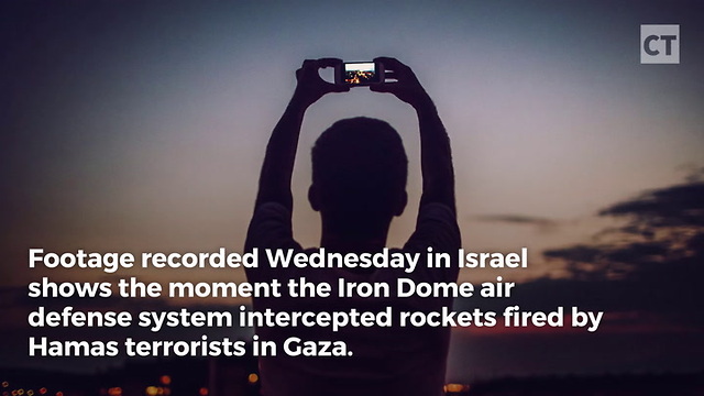 Video Capture Israel's Iron Dome Shooting Down Rockets