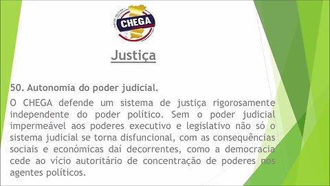 50. O Chega ponto por ponto.