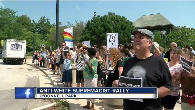 Anti-white supremacist rally held in downtown Milwaukee