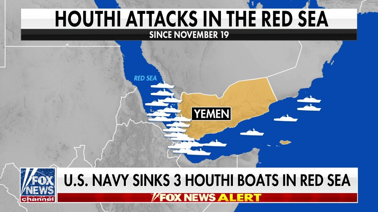 U.S. Navy Sinks Three Houthi Boats In The Red Sea