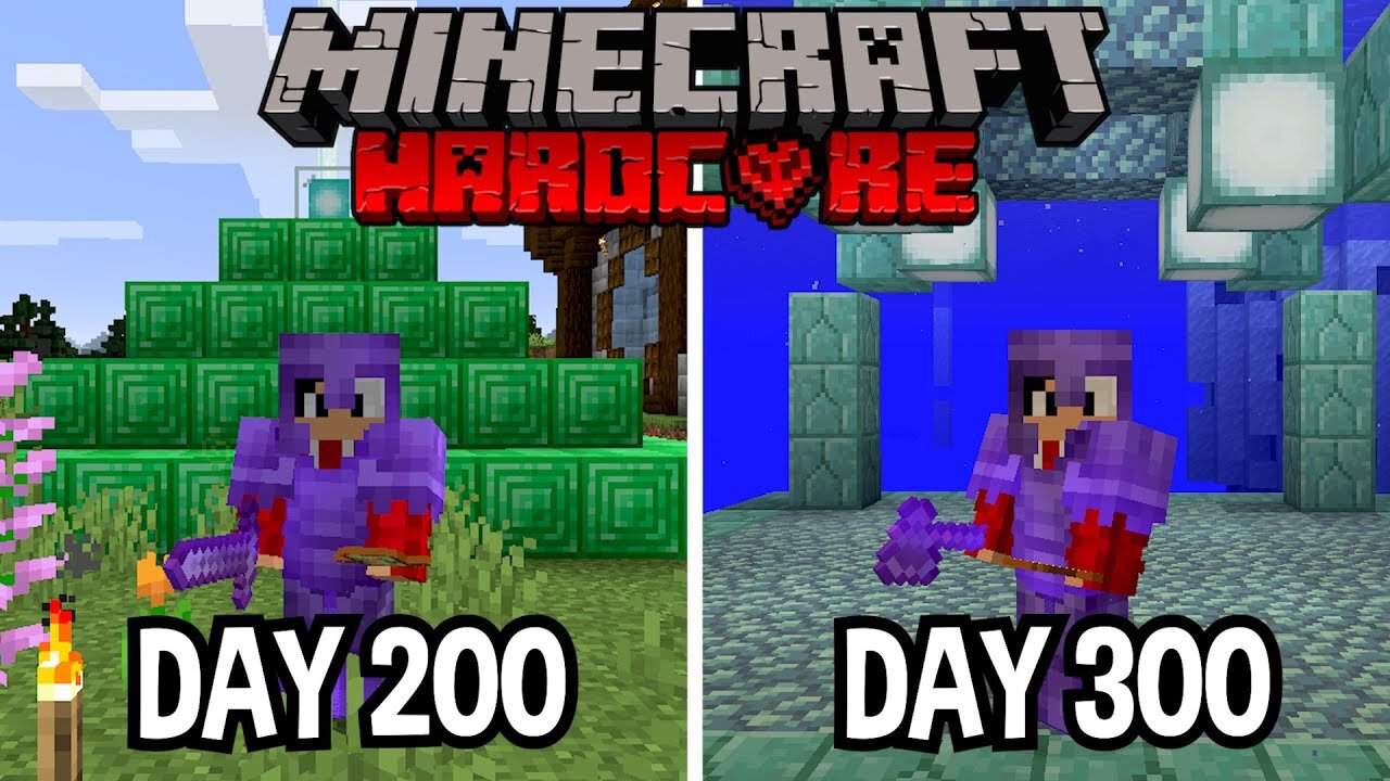 I Survived 300 Days In Hardcore Minecraft...