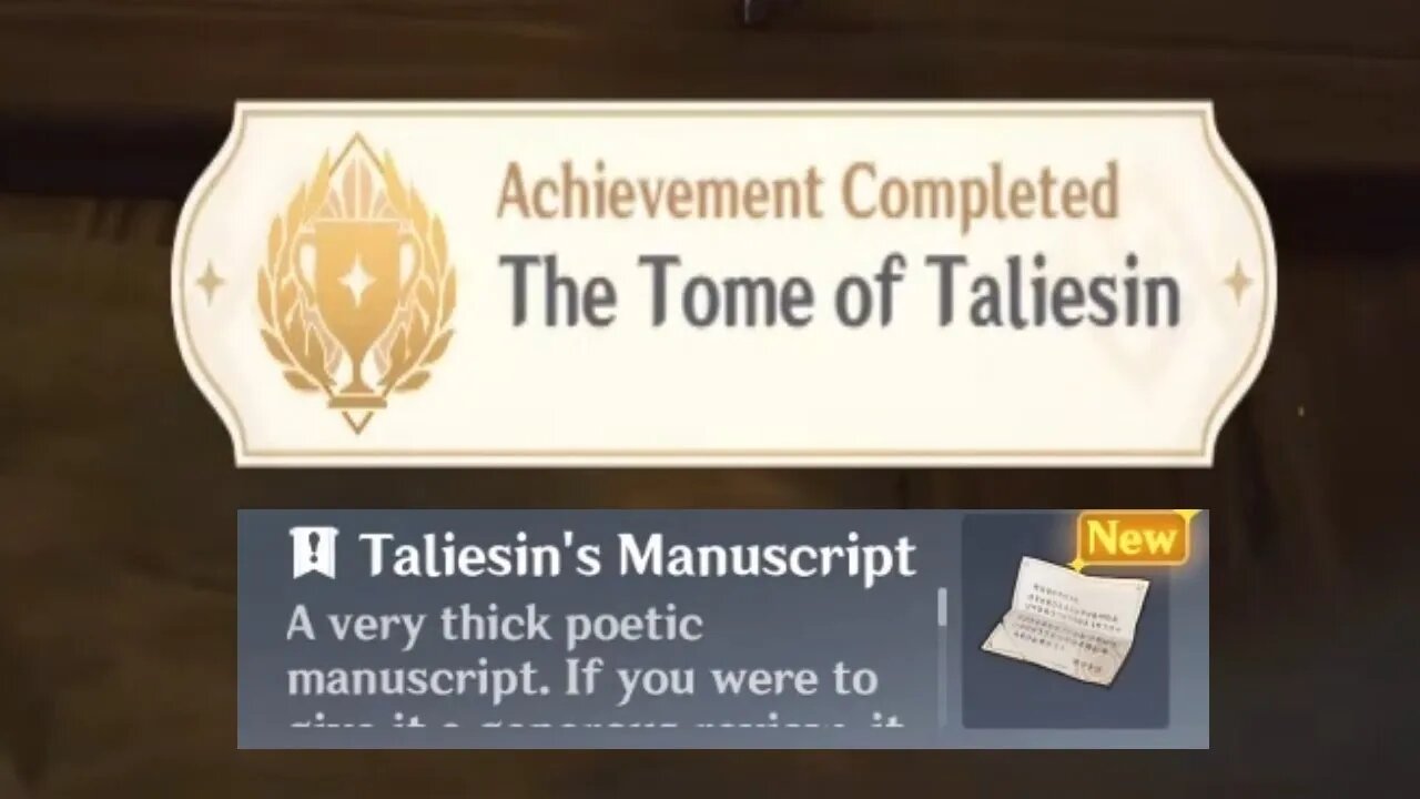 "The Tome Of Taliesin" Achievement (Genshin Impact)