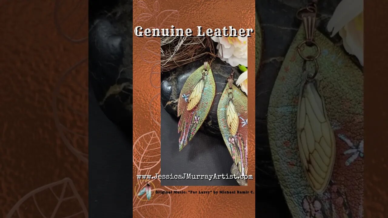 FOREST SPRING, 3 inch, leather feather earrings