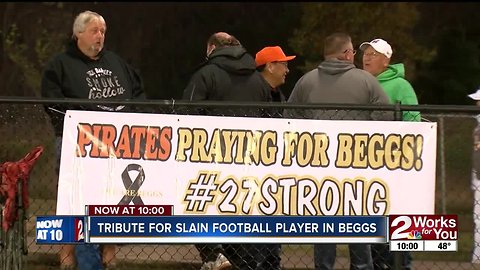 Tribute for slain football player in Beggs