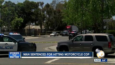 Man sentenced for hitting Oceanside motorcycle cop