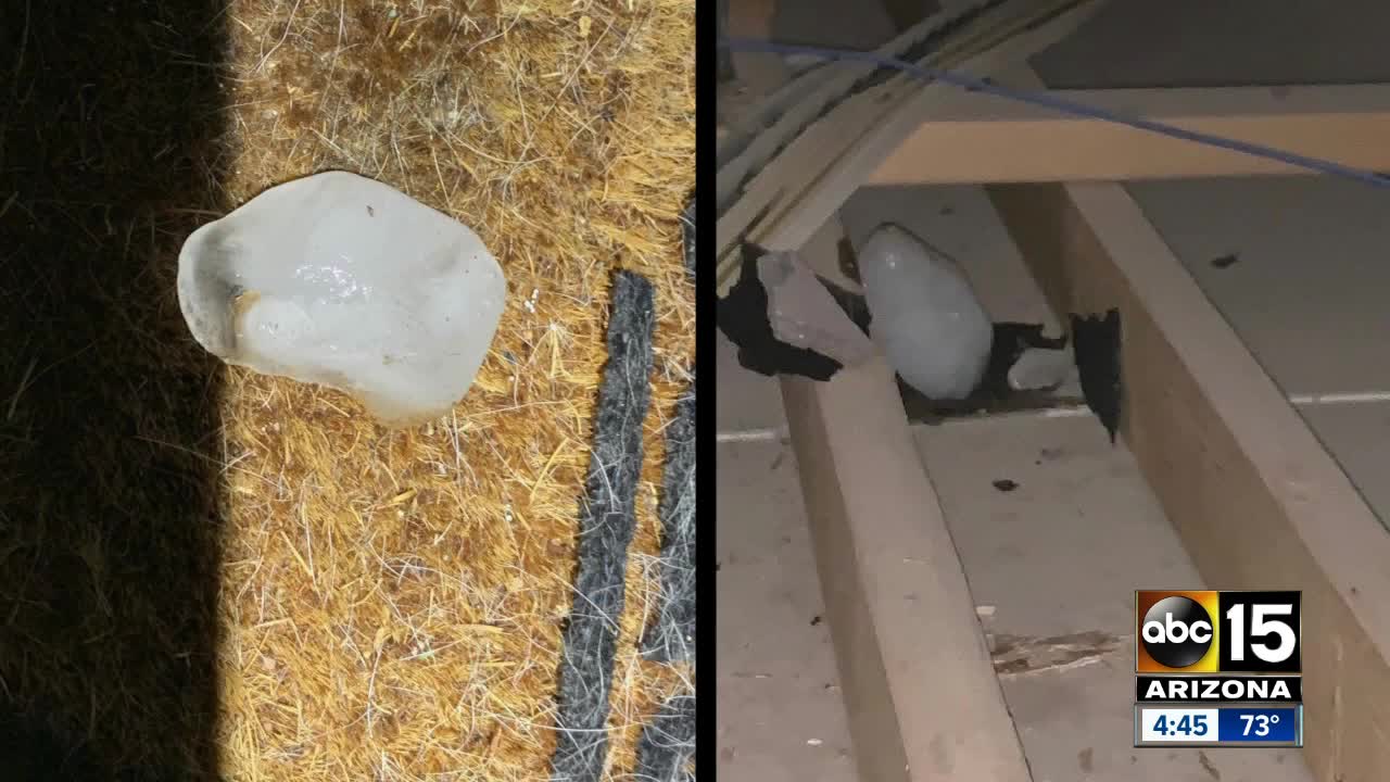 San Tan Valley home struck by blue ice