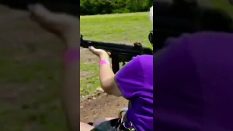 #granny #shooting #highpower #machinegun at a #shootingrange #redneck #goals