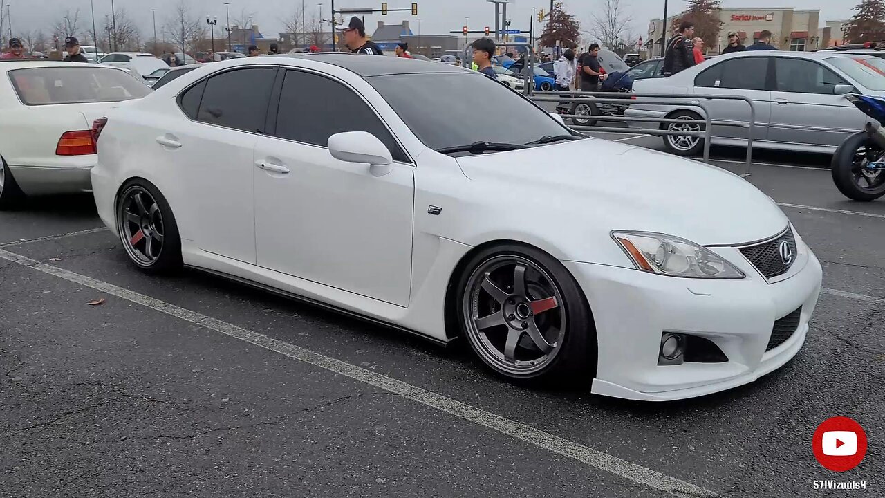 Lexus ISF on Volk TE37 wheels Cars and Coffee Dulles Landing