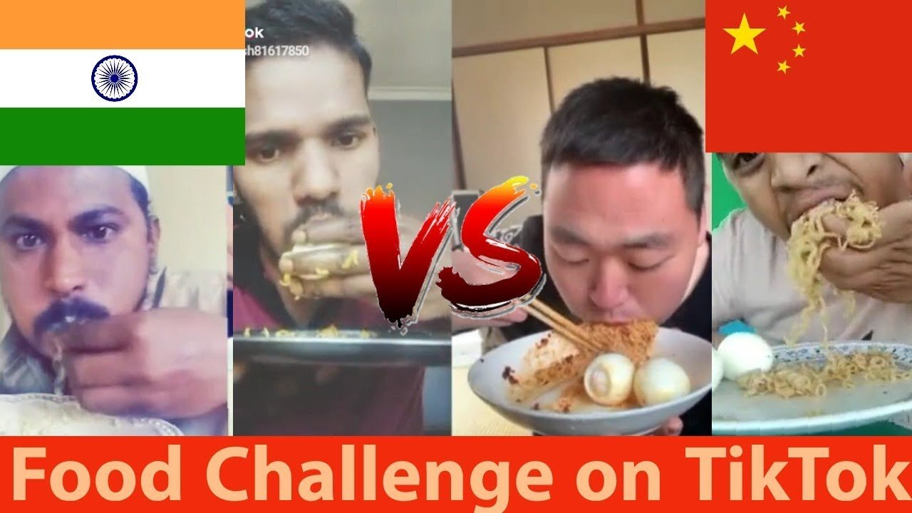 Desafío de comida divertida en TikTok | Quién ganará INDIA Vs CHINA | Sé yo palo |