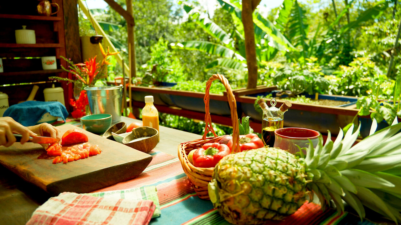 Farm Life Cooking 4k - Tacos, Grilled Pineapple, Roasted Pepper and Pico de Gallo