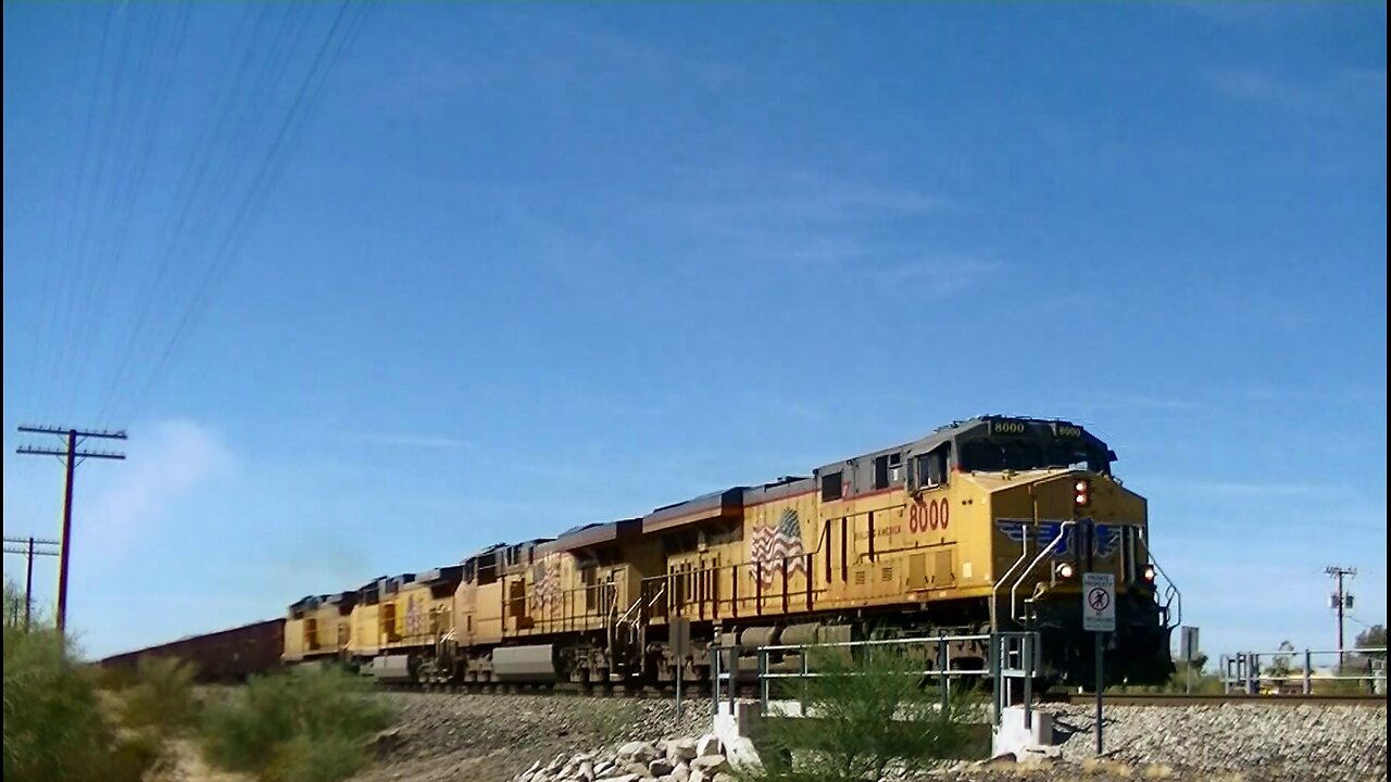 Railfanning the Union Pacific Gila Sub: Herzog Ballast Train, Gila Bend, AZ, 10-16-19