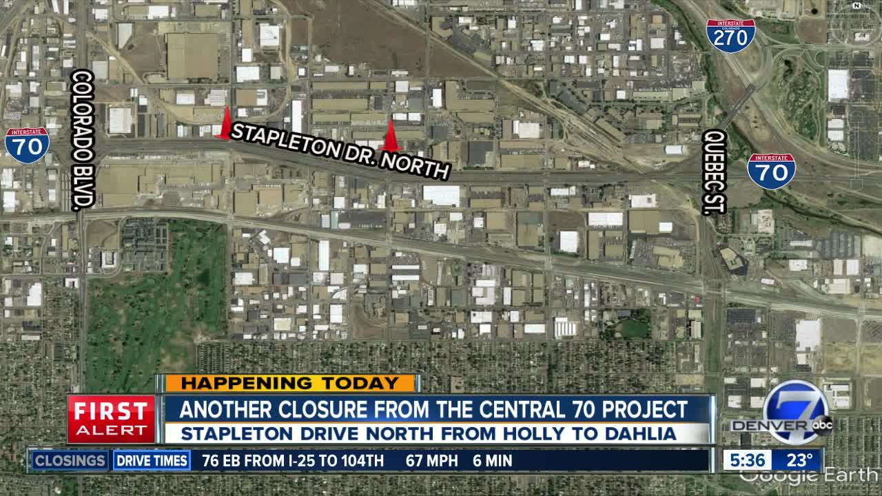 Central 70 closure: Stapleton Drive North