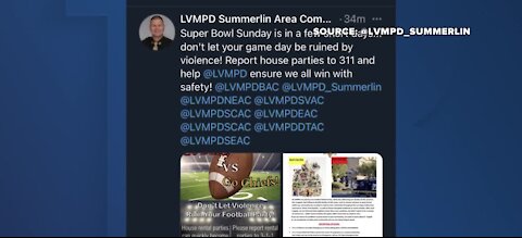 LVMPD urges people to avoid violence at Super Bowl parties