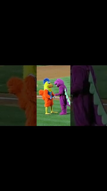 Big Bad Chicken Smacks Barney #shorts