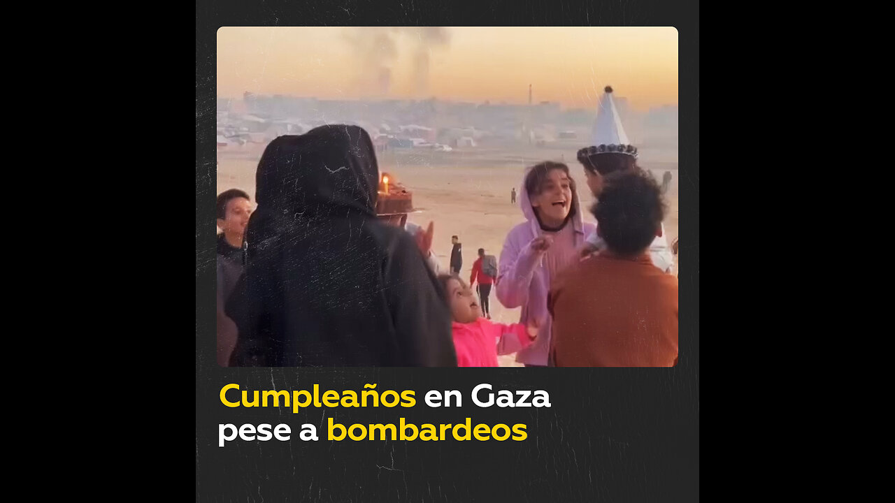 Familia de Gaza celebra cumpleaños de su hijo entre ataques aéreos